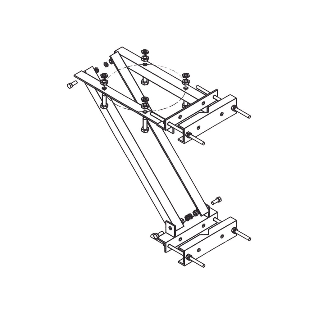 Soporte Lateral Universal para Balizas / Ajuste de Patas 7/8 a 10-3/8 / Material Galvanizado en Caliente / Compatible Balizas L-864 y L-865 / Círculo de Pernos 13-1/4 / ASTM A325