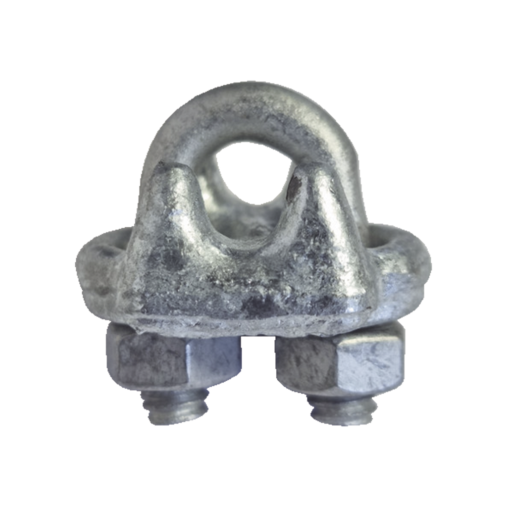 Nudo/ Perro/ Abrazadera Acero Forjado para Cable de 1/8, Galv. por Inmersión en Caliente.