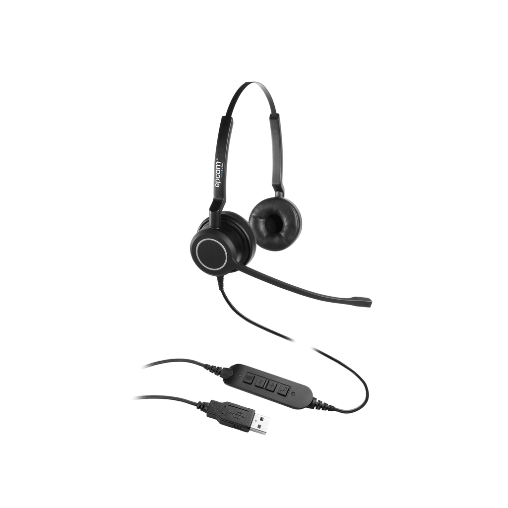 [PROA-HS10USBD] Audífonos USB de Diadema ESTÉREO con Audio HD / Micrófono con Cancelación de Ruido / Calidad para uso en Oficina