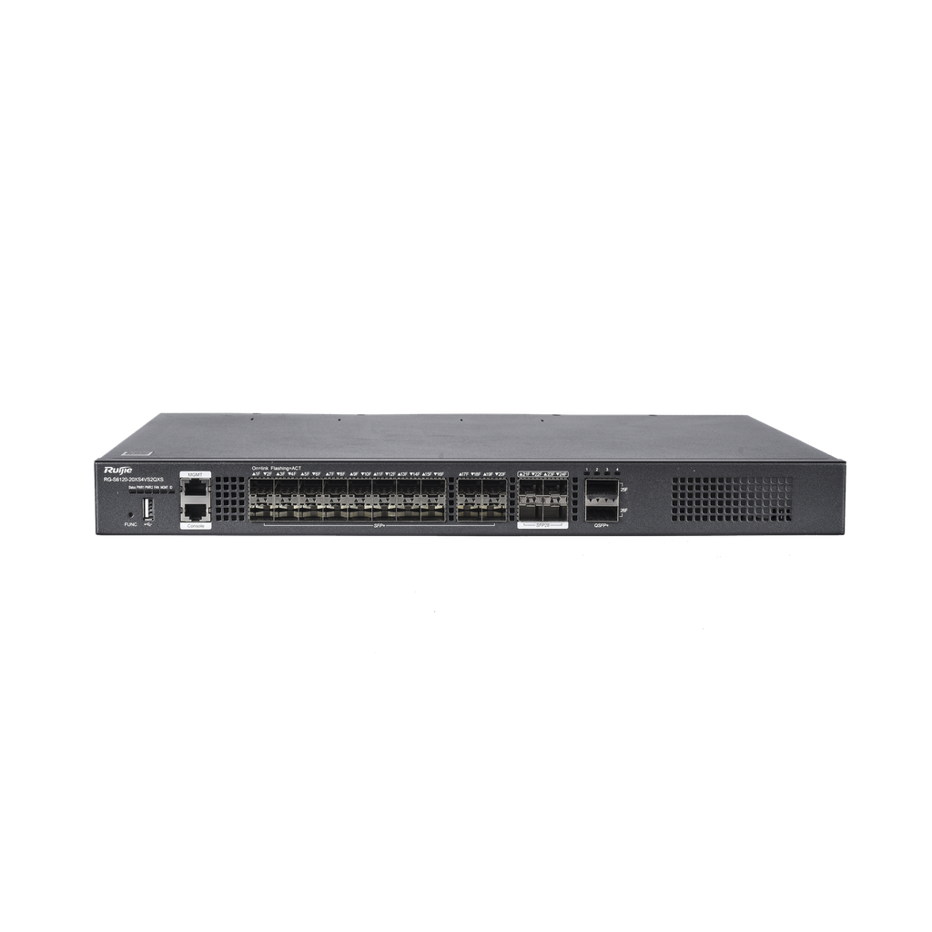 Switch distribución de fibra hasta 23 Tbps de Capacidad, 20 puertos SFP+ 10G, 4 Puertos SFP28 25G y 2 puertos QSFP+ 40G