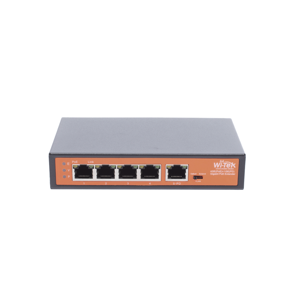 Extensor PoE / Entrada hasta 90 W / 4 puertos Gigabit PoE salida 802.3 af/at / Extensor PoE hasta 250 m / No administrable