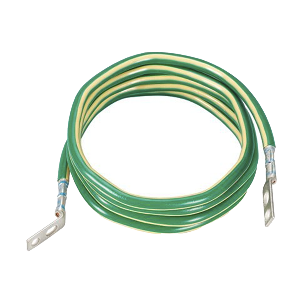 Jumper para Aterrizar Equipos, 6 AWG, con Terminal Doblada a 45 Grados, Para Conexión a Tierra y Terminal Recta Para Equipos, 3.6 m de Largo