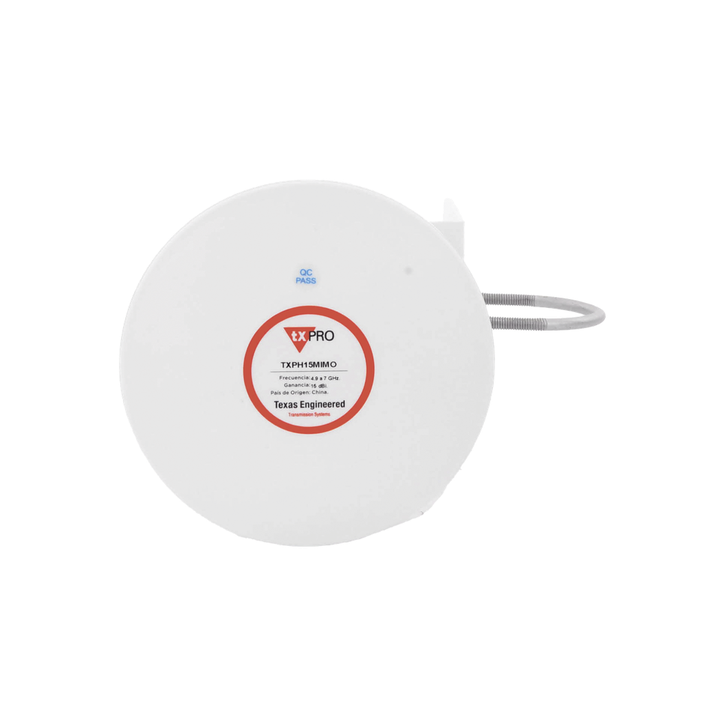Antena Tipo Horn de 45 °, 15 dBi, 4.9 - 7GHz, Ideal para ambientes de alto ruido,  Tipo de conector RPSMA, con montaje y jumpers incluidos
