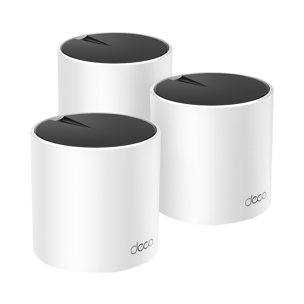 [DECOX55-3PACK] Kit 3 Routers Inalámbricos MESH Interior para Hogar / Doble Banda Wi-Fi 6 AX3000 Mbps / 3 Puerto Gigabit WAN/LAN / 2 Antenas Internas / Administración Mediante la App Deco (iOS, Android) / Protección HomeShield