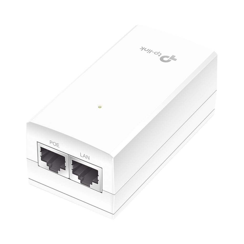 Inyector PoE Pasivo de 24V / 2 puerto 10/100/1000 Mbps / Plug and Play / Montaje en Pared