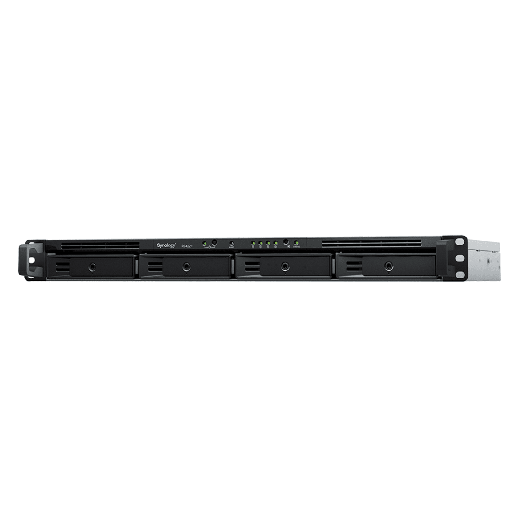 [RS822+] NAS RackStation RS822+ | 4 Bahías | 1U | AMD Ryzen V1500B | 32 GB DDR4 ECC | 4 Puertos 1GbE | Expansión PCIe | Compatible con SSD NVMe | Sistema Operativo Synology DSM.