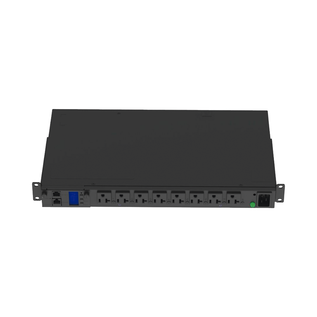 PDU Switchable y Monitoreable por Toma (MS) para Distribución de Energía, Enchufe de Entrada NEMA L5-20P, Con 8 Salidas 5-20R, Horizontal 19in, 120 Vca, 15 Amp, 1UR