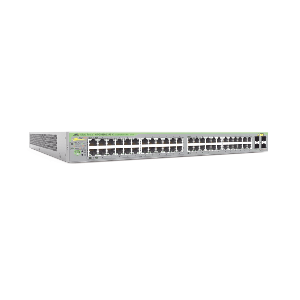 Gigabit webSmart switch, 48 Puertos Totales, 24c/PoE+ 10/100/1000T, 4 Puertos SFP