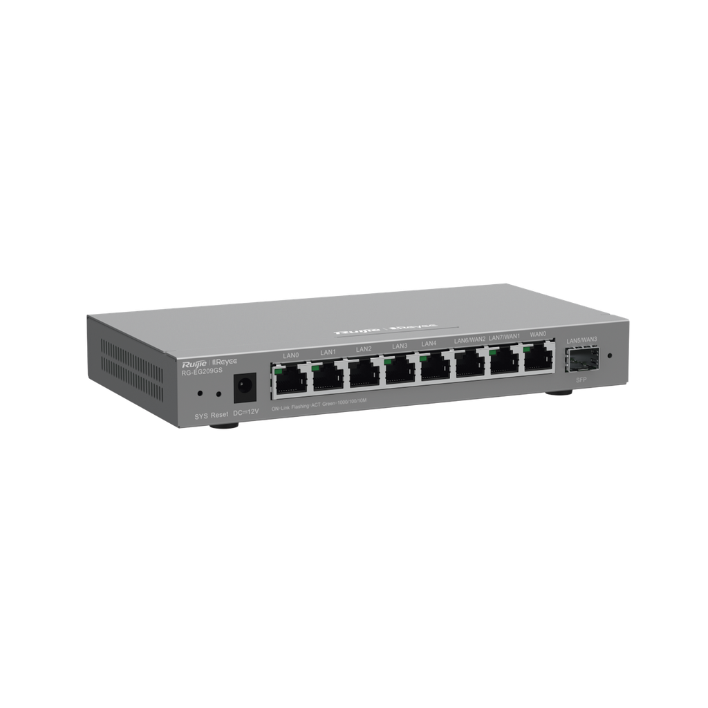 [RG-EG209GS] Router Balanceador con Función SD-WAN, Hasta 4 Servicios de Internet y hasta 200 clientes con desempeño de 600 Mbps