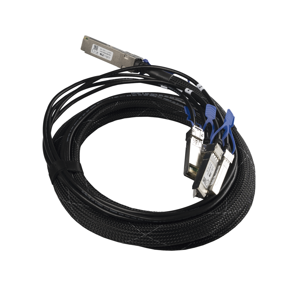 (XQ+BC0003-XS+) Cable de conexion 100G QSFP28 a 4 x 25G SFP28 o 40G QSFP+ a 10G SFP+, 3m