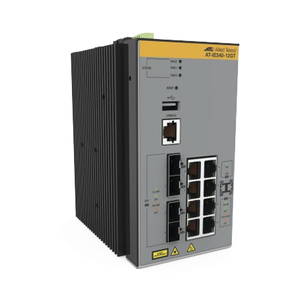 [AT-IE340-12GT-980] Switch Industrial Capa 3, 8x 10/100/1000T, 4x 100/1000X SFP, (TAA compliant)