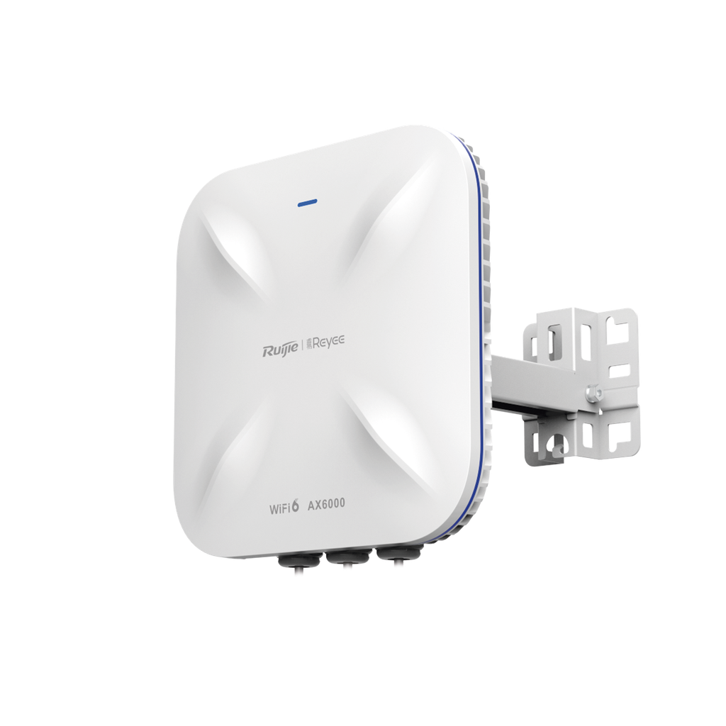 Punto de Acceso Mesh Wi-Fi 6 Industrial para Exterior Omnidireccional 5.95Gbps, MU-MIMO 4x4, 360°, Filtros Anti Interferencia y Auto Optimización con IA, puerto eth 2.5G y SFP