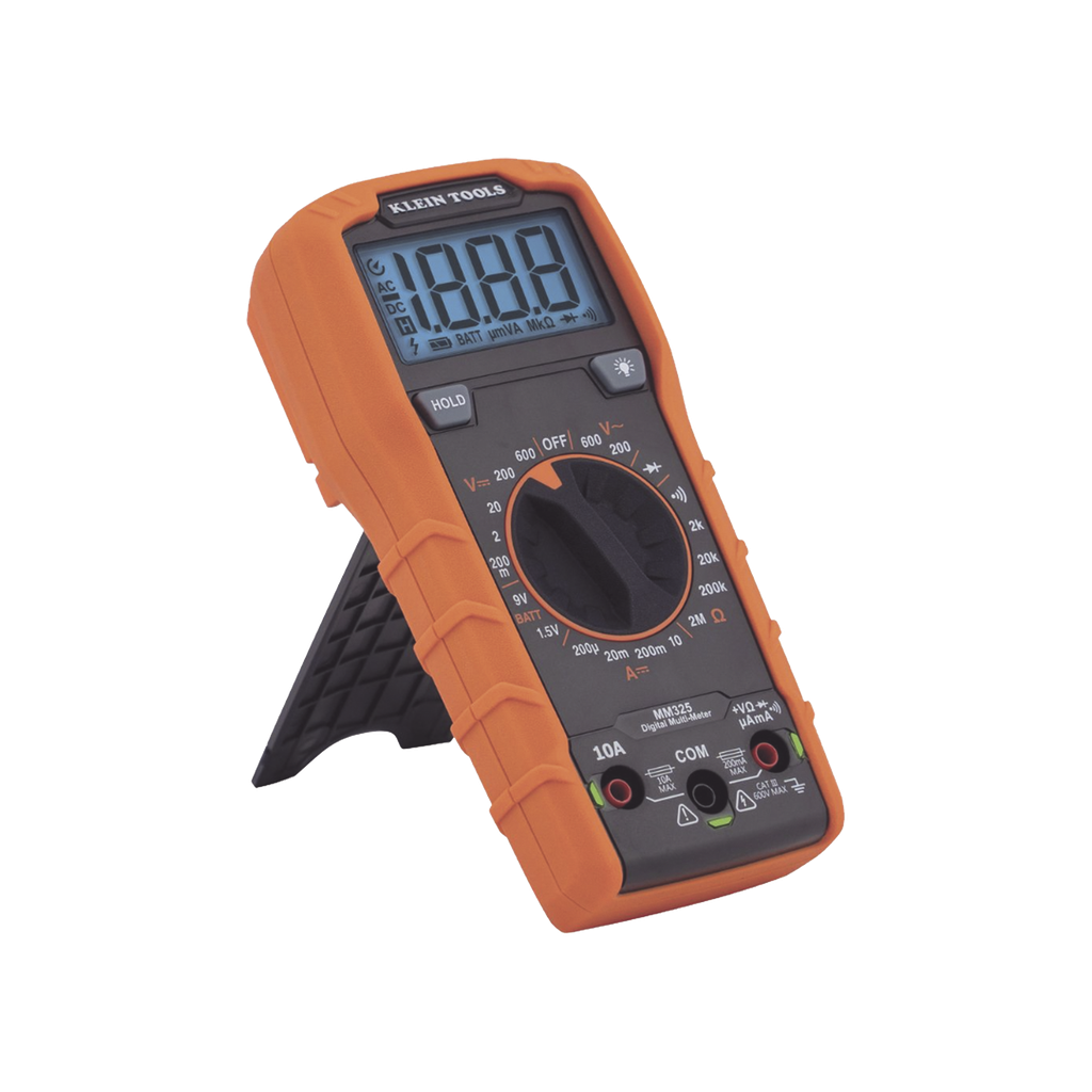 [MM325] Multímetro Digital con Selección Manual Rango 600V CAT III con Protección de Alerta LED del Cable de Prueba