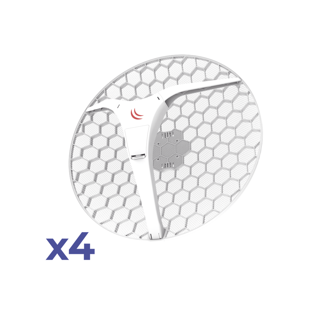 (LHG XL 5 ac 4 Pack) CPE y PtP en 5GHz  802.11 a/n/ac con Antena de Rejilla de 27dBi. Ahora con Más Velocidad y Mayor Distancia