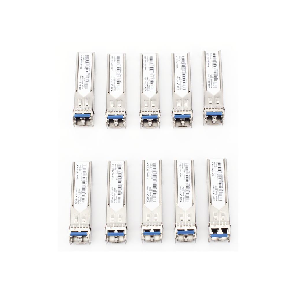 Paquete de 10 Piezas del Transceptor Industrial mini-Gbic SFP 1G LC TX:1310nm Para Fibra Mono Modo 20 Km