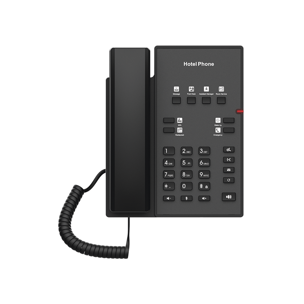 Teléfono IP para Hotelería, profesional con 8 teclas programables para servicio rápido, plantilla personalizable con PoE