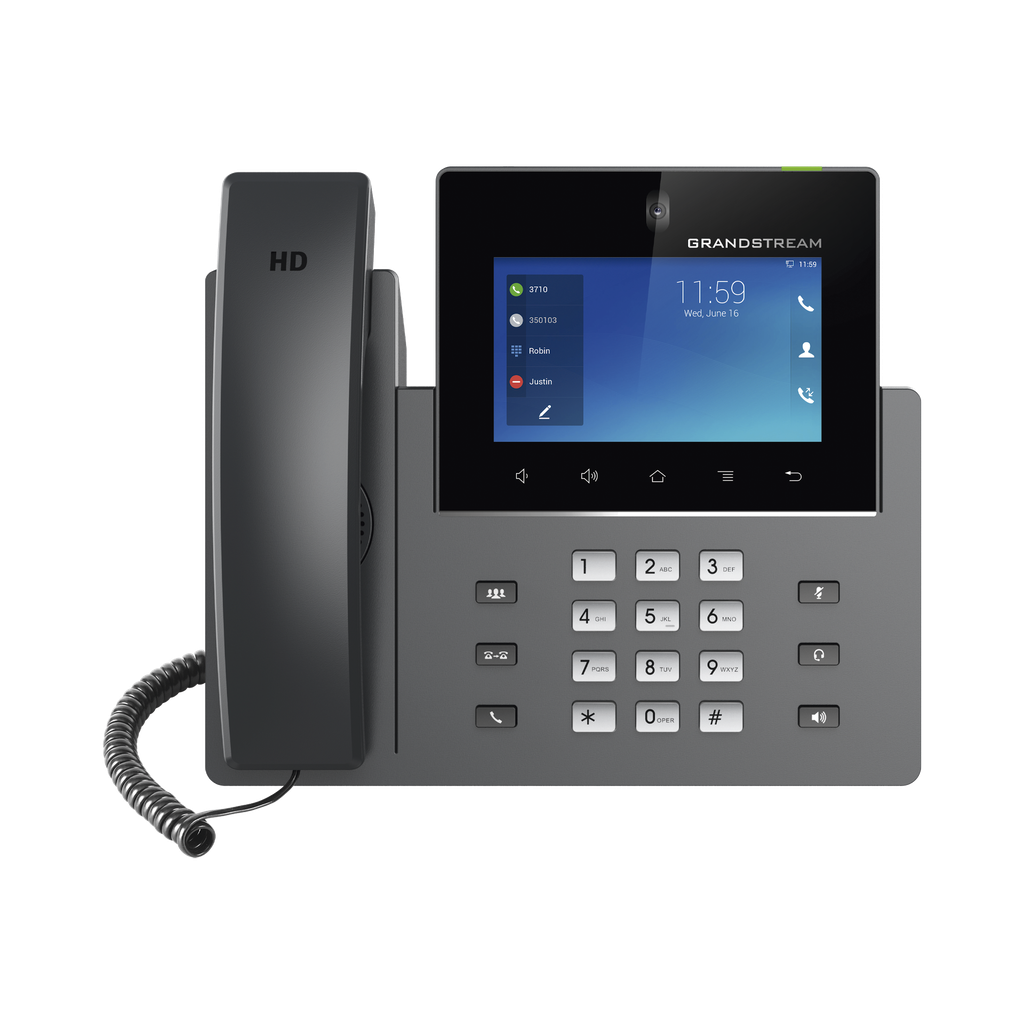 Videoteléfono IP GXV3450 para Android / Pantalla Táctil Capacitiva de 5 Pulgadas 1280 x 720 / Cámara CMOS de 2 Megapíxeles / Wi-Fi 5 y Bluetooth 5.0 / 16 Líneas SIP / PoE/PoE+ / Android 11 / Videoconferencia HD 720p