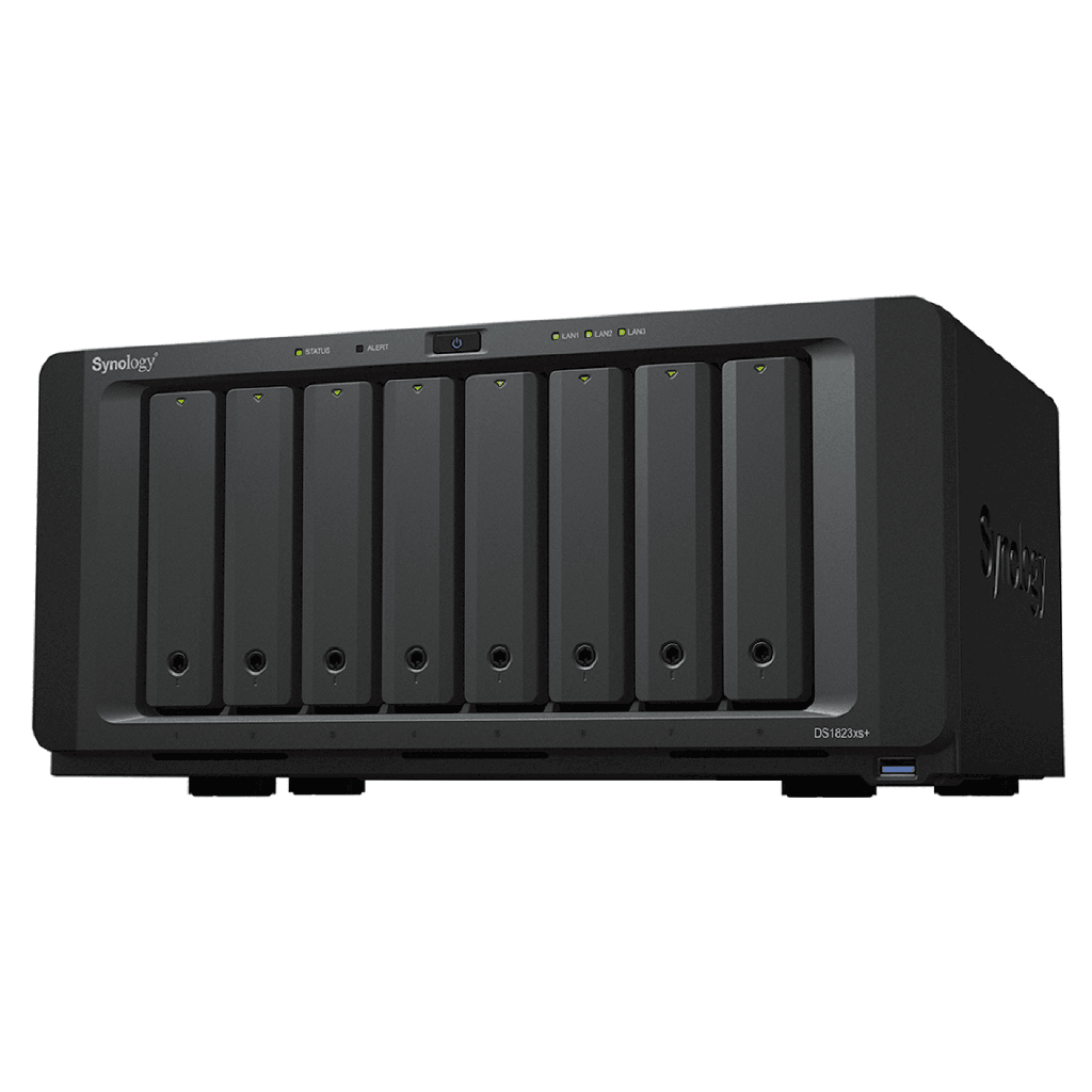 [DS1823XS+] Servidor de Almacenamiento NAS Synology DiskStation DS1823xs+ | 8 Bahías | 144 TB Bruto | Expansión hasta 324 TB | 10GbE | RAID F1,0,1,5,6,10 | Caché SSD.