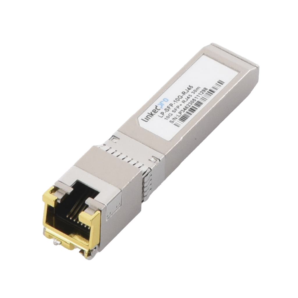 Transceptor Óptico SFP+ a RJ45 /10 Gbps / Conector RJ45 / 10GBASE-T / Distancia de hasta 30 m.