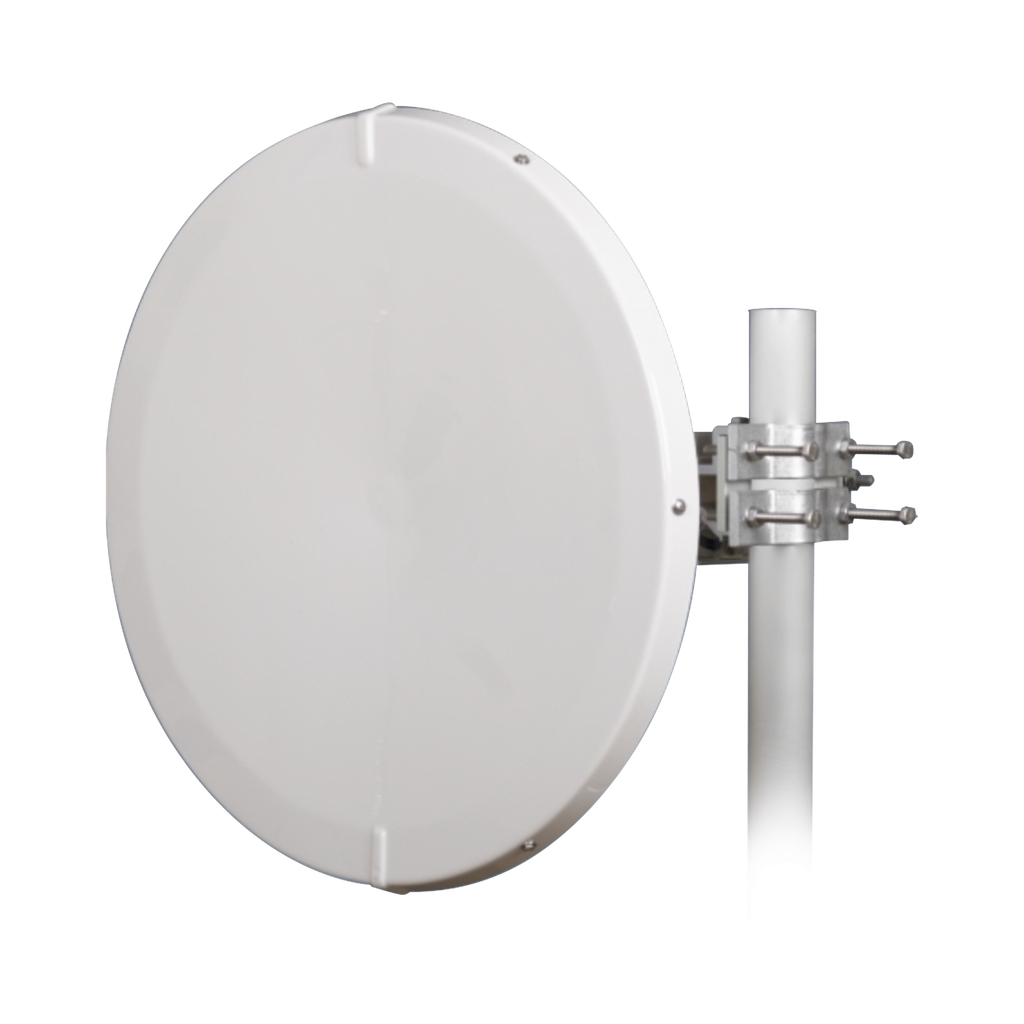 Antena Direccional de Alto Rendimiento / 30.5 ± 1 dBi / 2 ft / 5.9-7.125 GHz / Conectores RP-SMA / Alto Aislamiento al Ruido / Fácil Montaje y herraje de acero inoxidable /  Radomo Incluido