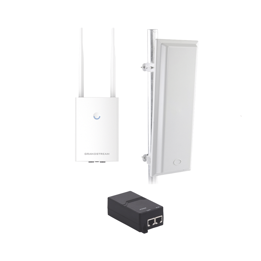 Kit de radio GWN7605LR con antena TXS25619DP, para amplia cobertura de WiFi en 90º, frecuencia (2.4 a 2.5 GHz) y (5.1 a 6.5 GHz), 1.27 Gbps y administración desde la nube gratuita