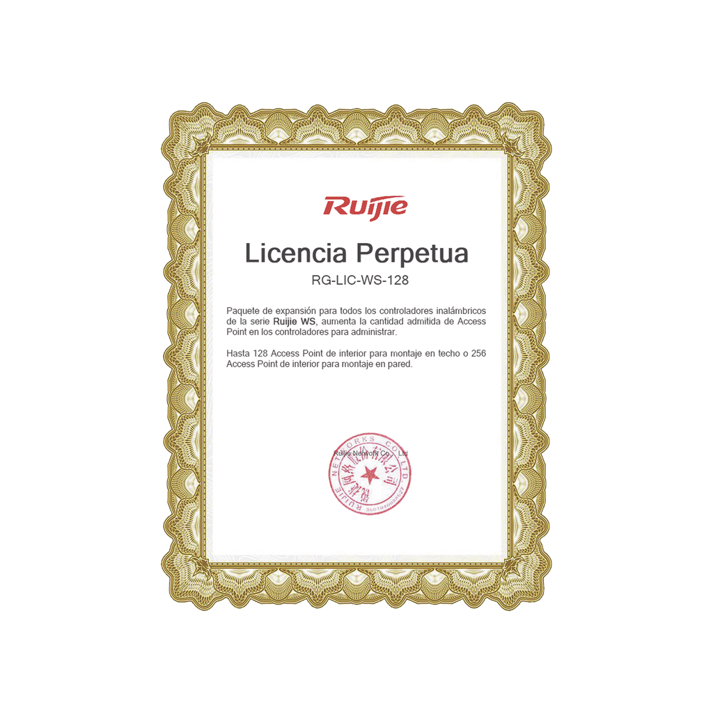 Paquete de expansión para controladores inalámbricos serie Ruijie WS hasta 128 APs interior en techo o 256 APs interior montaje en pared.