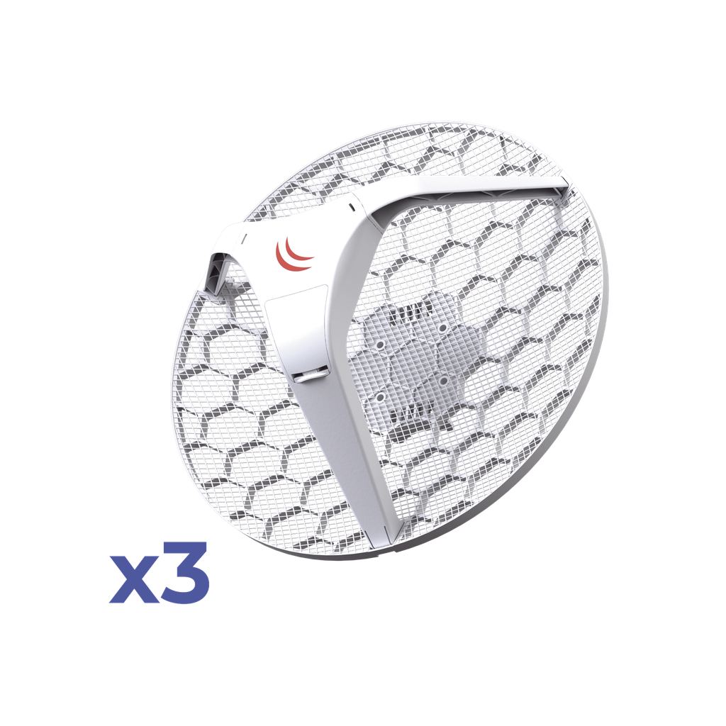 Paquete 3 (LHG 5) Cliente y PtP en 5 GHz 802.11 a/n, Antena Integrada de 24.5dBi, Hasta 316mW de Potencia.