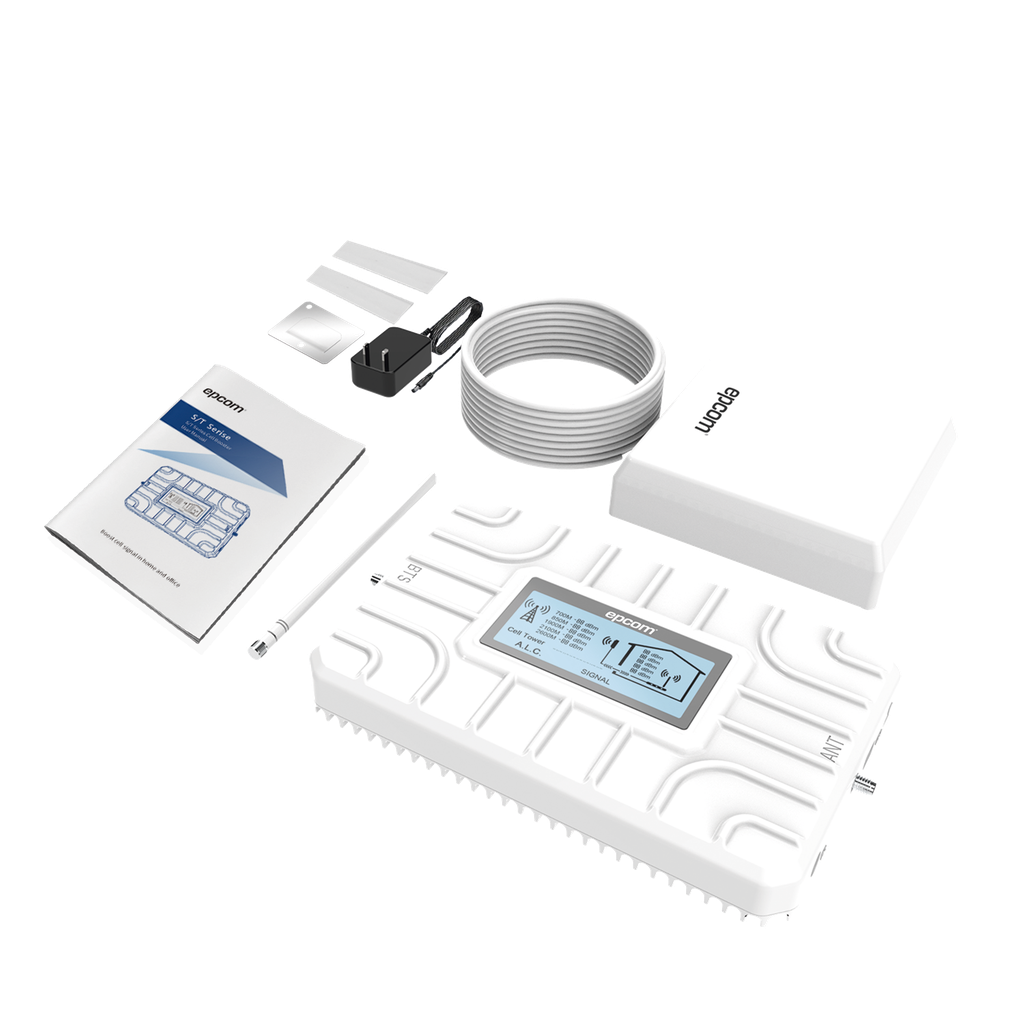 [EP-5G-PBT] Kit Amplificador de Señal Celular 2G, 3G, 4G y 5G / Mejora llamadas convencionales y VoLTE / Amplifica señal de TELCEL, AT&T, MOVISTAR, BAIT,DiRi y más / Cubre hasta 150 m².