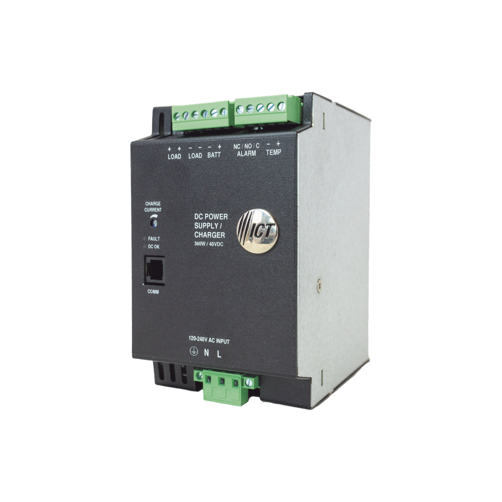 [ICT36024DIN] Fuente de Poder Industrial de 480W, salida 24 Vcc, para montaje en riel Din