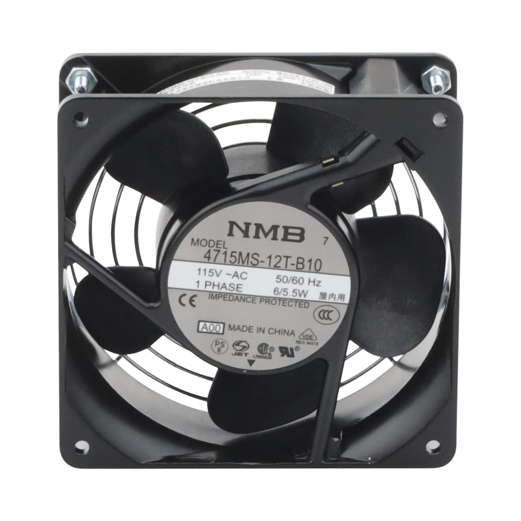[A4AXFNGQ] Ventilador Axial Compacto, de 4 Pulgadas, 49 CFM, 115 Vca, De Acero, Color Negro