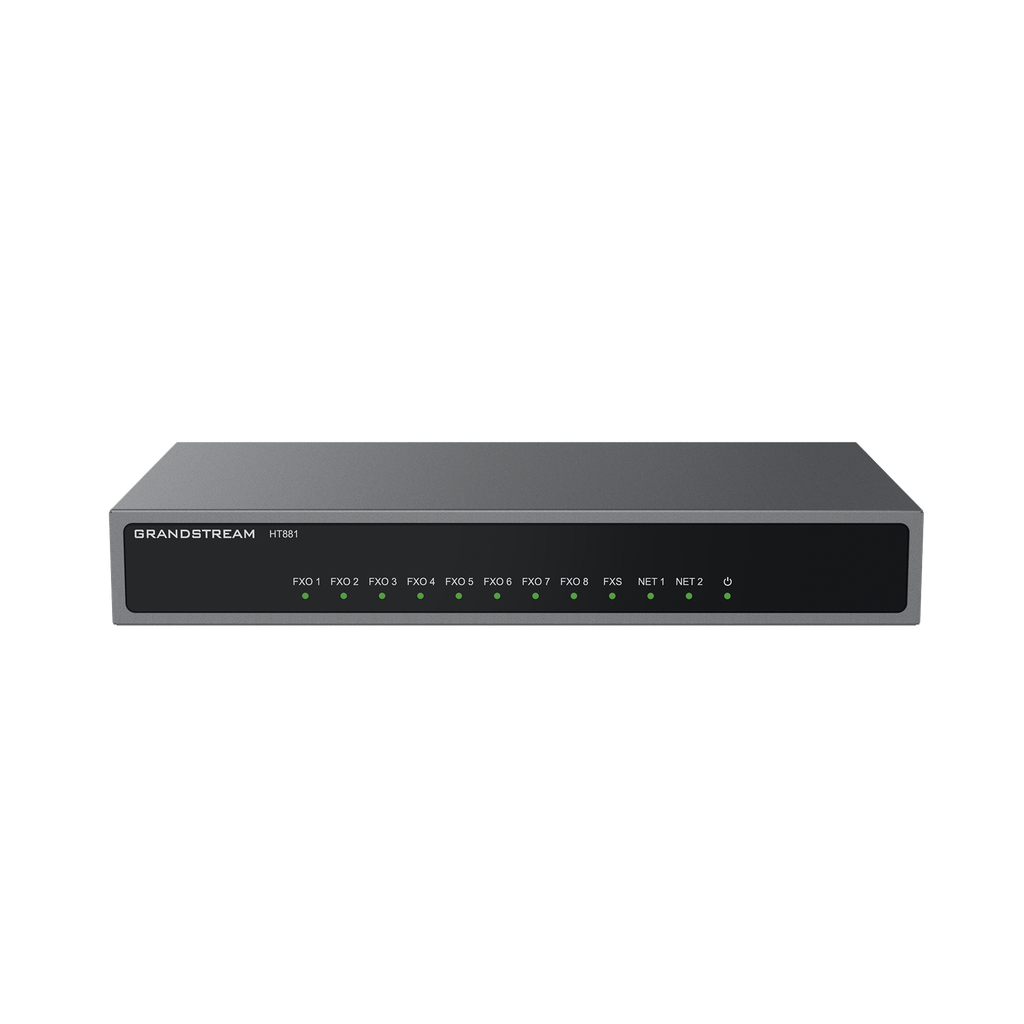 Gateway Analógico 8 FXO  (Conectar Lineas Analógicas) / 3 Perfiles SIP / 1 Puerto FXS / NAT de Alto Rendimiento / Soporte Lifeline / Fax T.38 / Cifrado AES / Failover SIP / Conferencia de Voz 3 Vías
