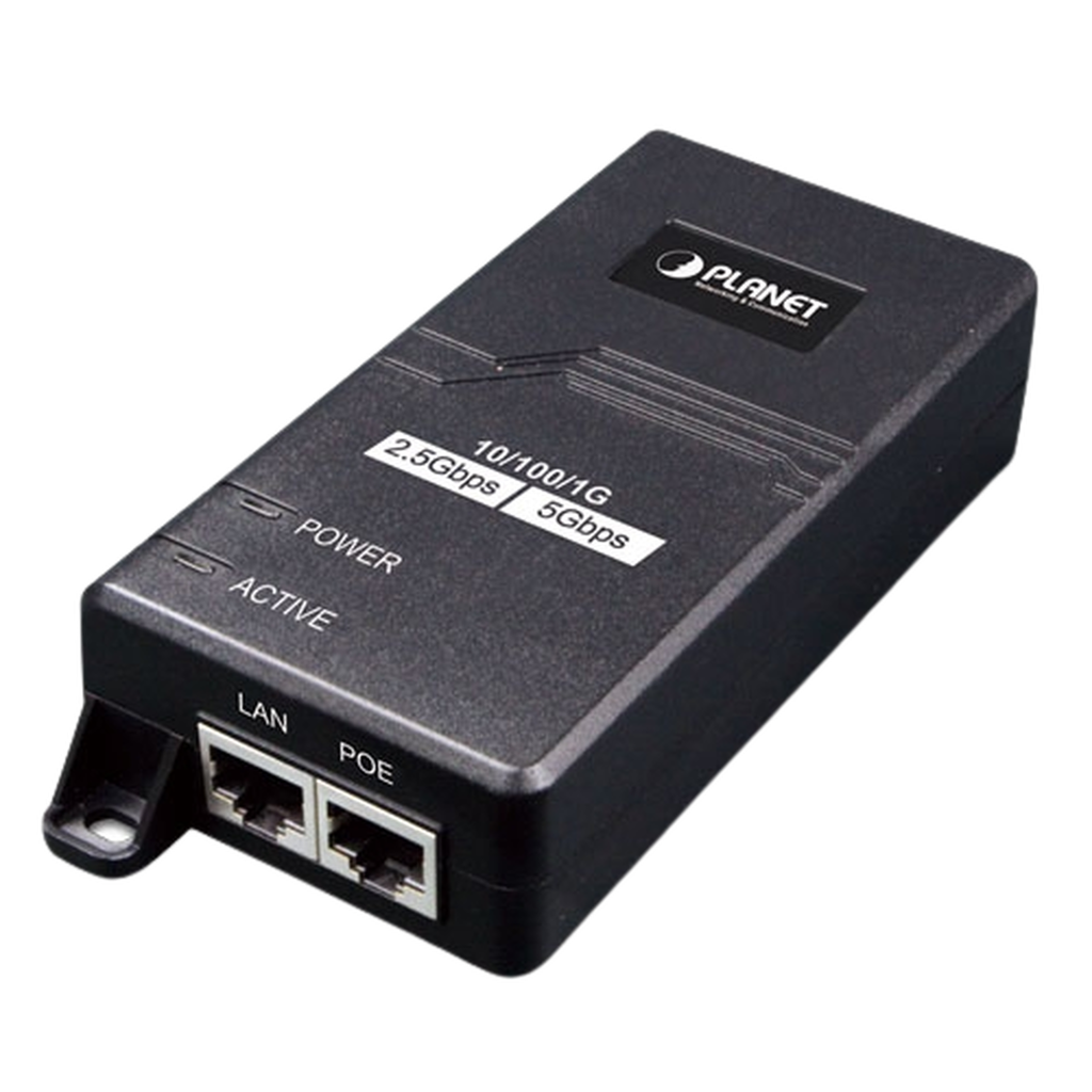 Inyector PoE 802.3 af/at, Hasta 30 W, con Puertos de 10/100/1000Mbps/ 2.5 Gbps/5 Gbps