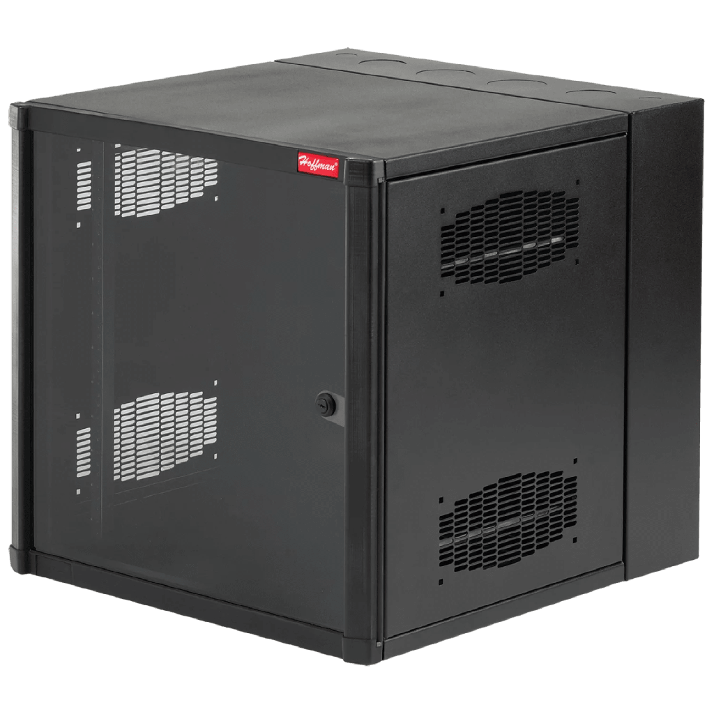 Gabinete AccessPlus de Montaje en Pared de 19in, Rieles Numerados y Roscados #10-32, Puerta con Ventana de Seguridad, 600 mm de Ancho, 762 mm de Profundidad, 26 UR, Color Negro