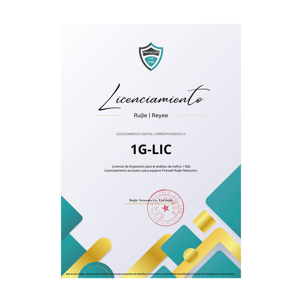 [RG-WALL1600-Z3200-S-1G-LIC] Licencia Perpetua para aumentar en 1Gb el análisis de trafico, Firewall modelo Z3200-S