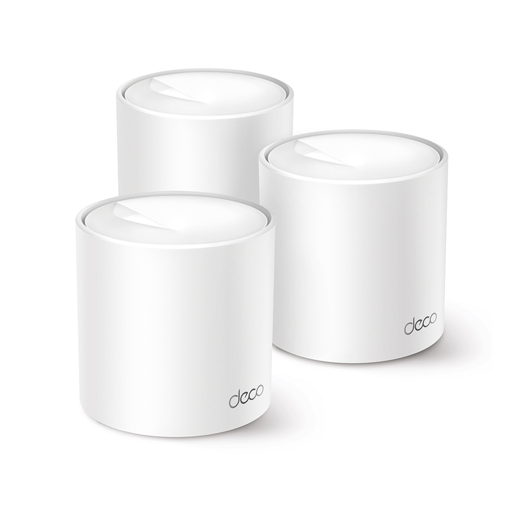 [DECOX10-3PACK] Kit 3 Routers Inalámbricos MESH Interior para Hogar / Doble Banda Wi-Fi 6 AX1500 Mbps / 2 Puerto Gigabit WAN/LAN / 2 Antenas Internas / Administración Mediante la App Deco (iOS, Android) / Protección HomeShield