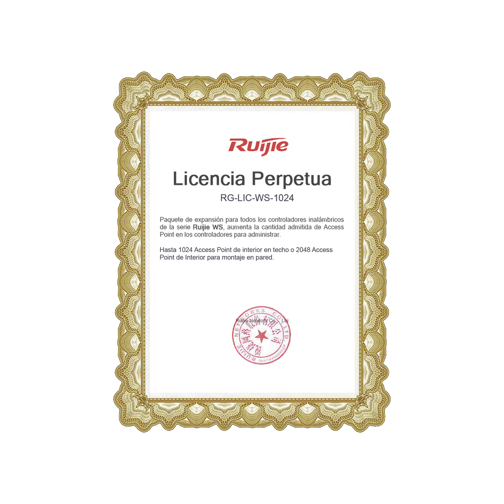 Paquete de expansión para controladores inalámbricos serie Ruijie WS hasta 1024 APs interior en techo o 2048 APs interior montaje en pared.