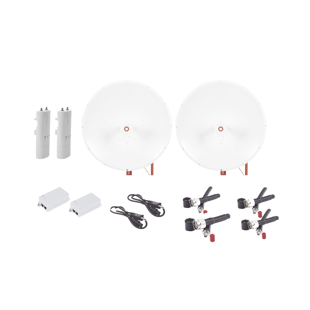 [C5C-TXP34-KIT] Kit completo de radio C5C con Antena TXP4865D34DP de 34 dBi, Frecuencia (4.9-6.5 GHz), para hasta 65 km, PoE, cable de alimentación y Jumpers Incluidos