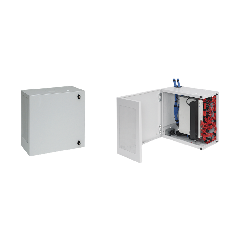 [DBL242412G] Gabinete de Montaje en Pared L-Box, 610 x 610 x 313 mm, de Acero, 6 UR, Color gris