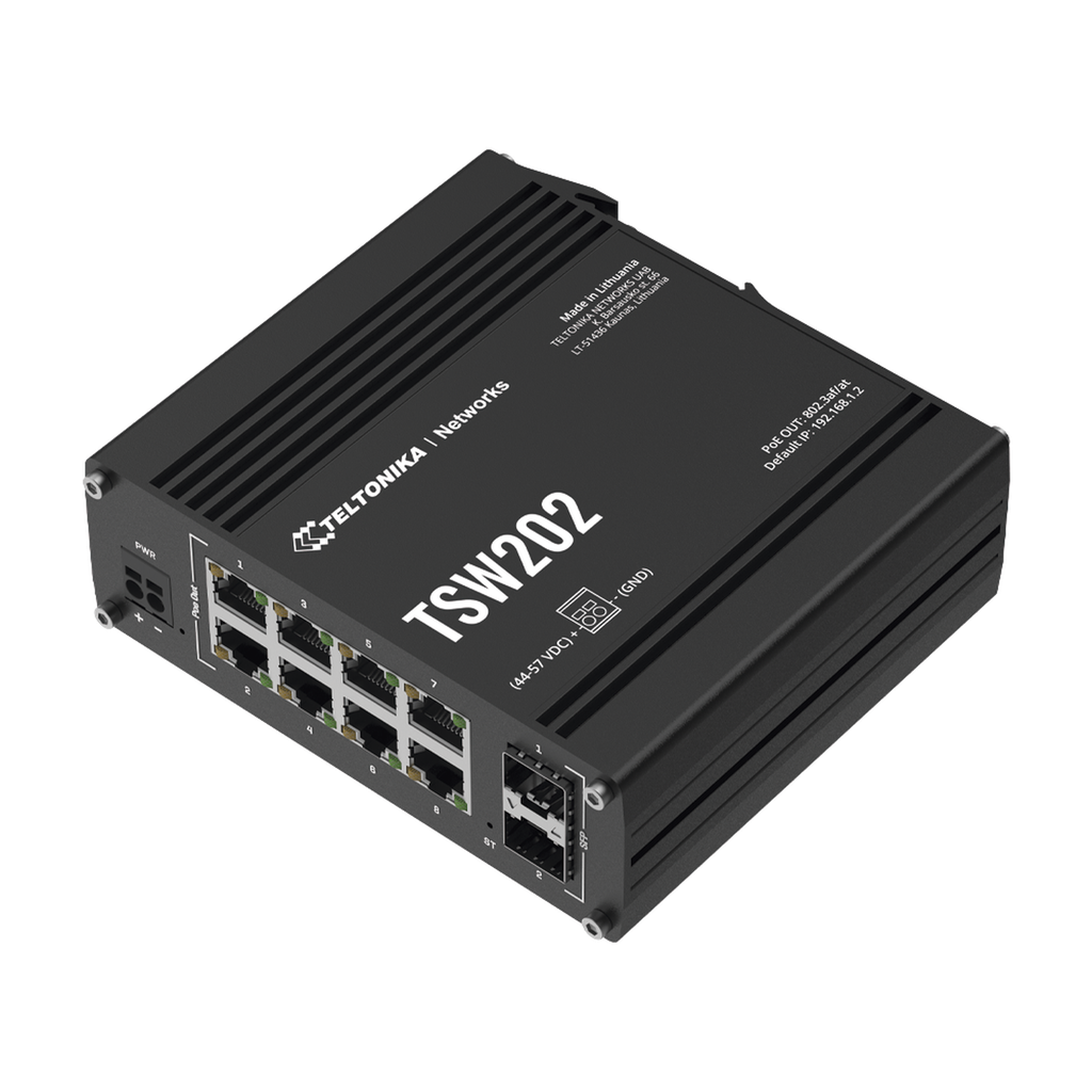 Switch Industrial Administrable L2, 8 puertos PoE 802.3af/at, Soporta Profinet