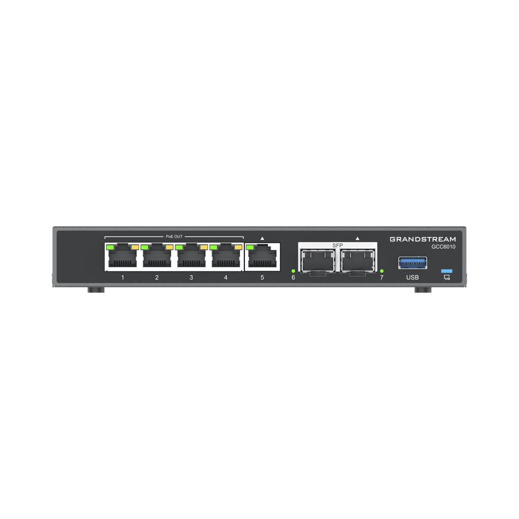 4 en 1: Firewall Nueva Generación, Router, PBX IP, Switch Gigabit de 5 Puertos (4 PoE) y 2 Puertos SFP 2.5 Gigabit