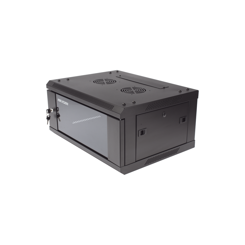[DS-XS6404-S/B] Gabinete para Montaje en Pared - Piso / Puerta de Cristal Templado / Cuerpo Fijo / 4 Unidades de Rack / 19 / Fabricado en Acero