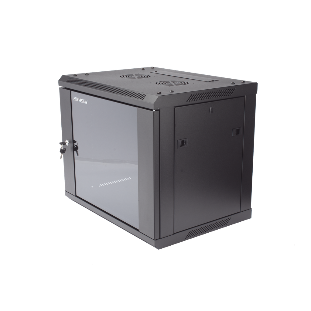 Gabinete para Montaje en Pared - Piso / Puerta de Cristal Templado / Cuerpo Fijo / 9 Unidades de Rack / 19 / Fabricado en Acero