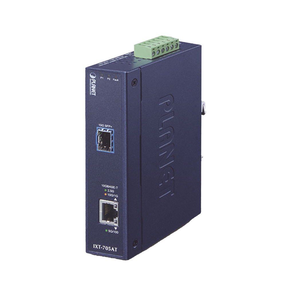 Convertidor de Medios Industrial Ethernet RJ45 10G/5G/2.5G/1G/100M a SFP+ 10GBASE-X