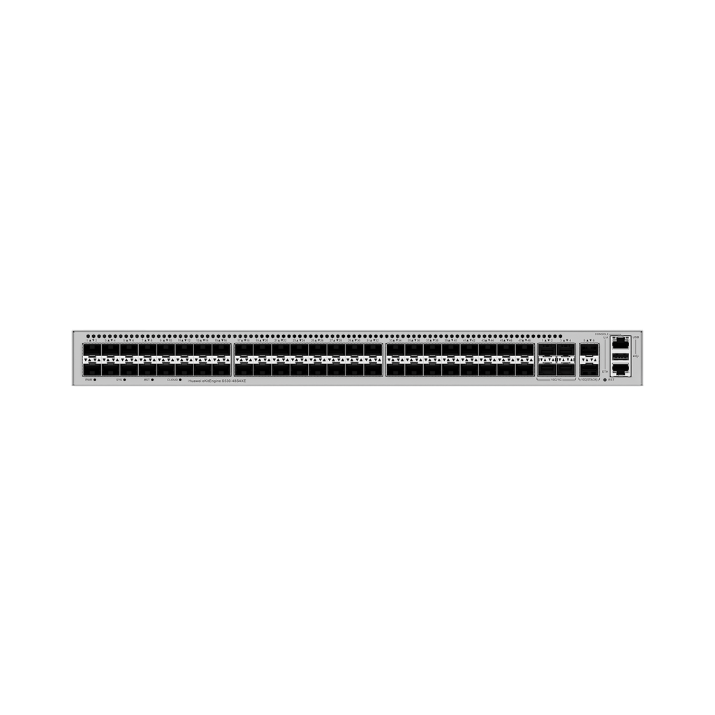 Switch Empresarial Core Gigabit Administrable  Capa 3 / 48 puertos 1GE SFP / 4 Puertos 10GE SFP+ Uplink / 2 Puertos 10GE SFP+ (Stack) / ERPS / Ruteo Dinamico (RIP, OSPF, IS-IS y BGP)  / iStack / Administración Nube Gratis