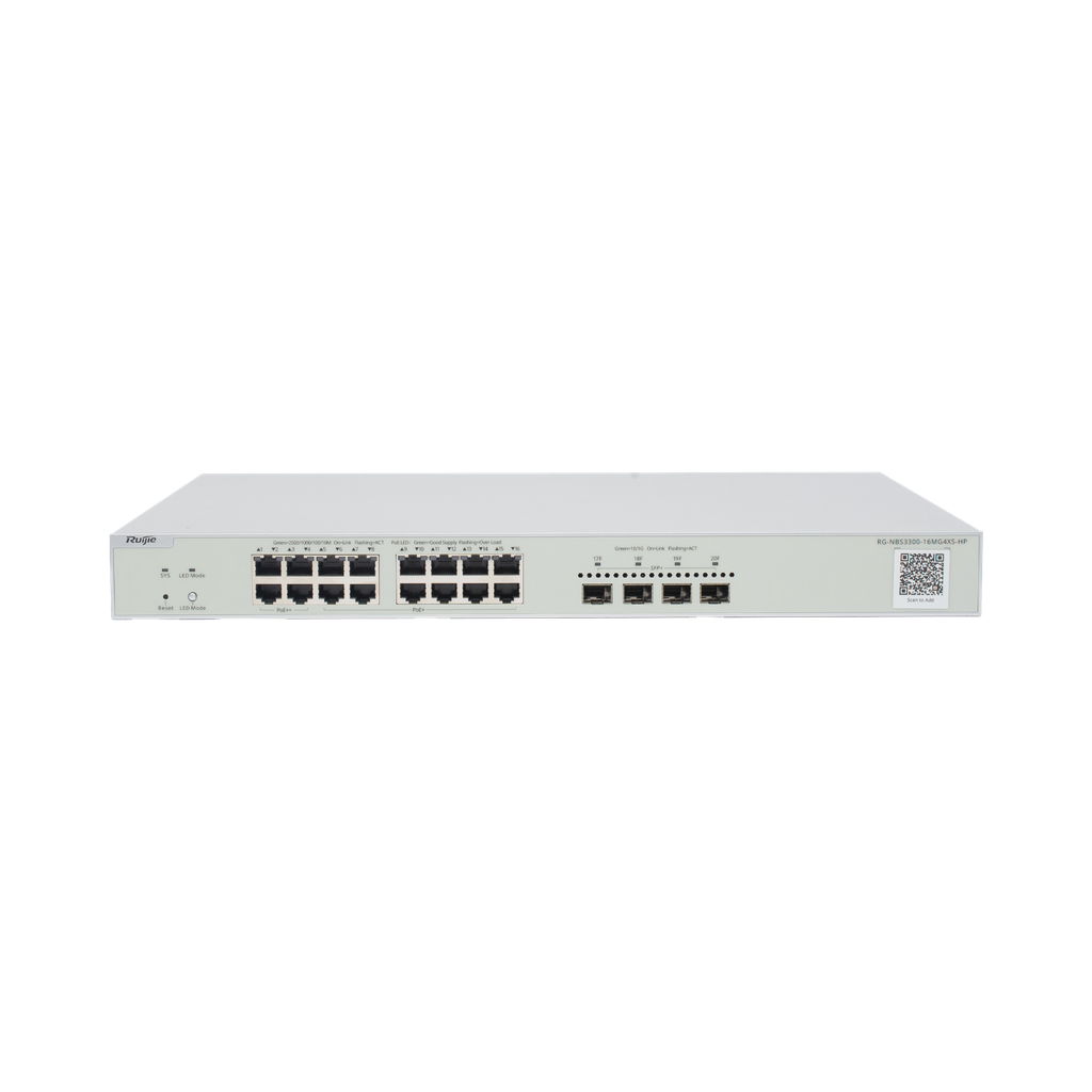 Switch Multi-Gigabit PoE++ hasta 370W, Capa 2 con 4 Puertos 2.5G (90W), 12 Puertos 2.5G (30W) y 4 Uplink SFP+ 10G , Administrable Cloud, Diseñado Para Access Points WiFi 6/7