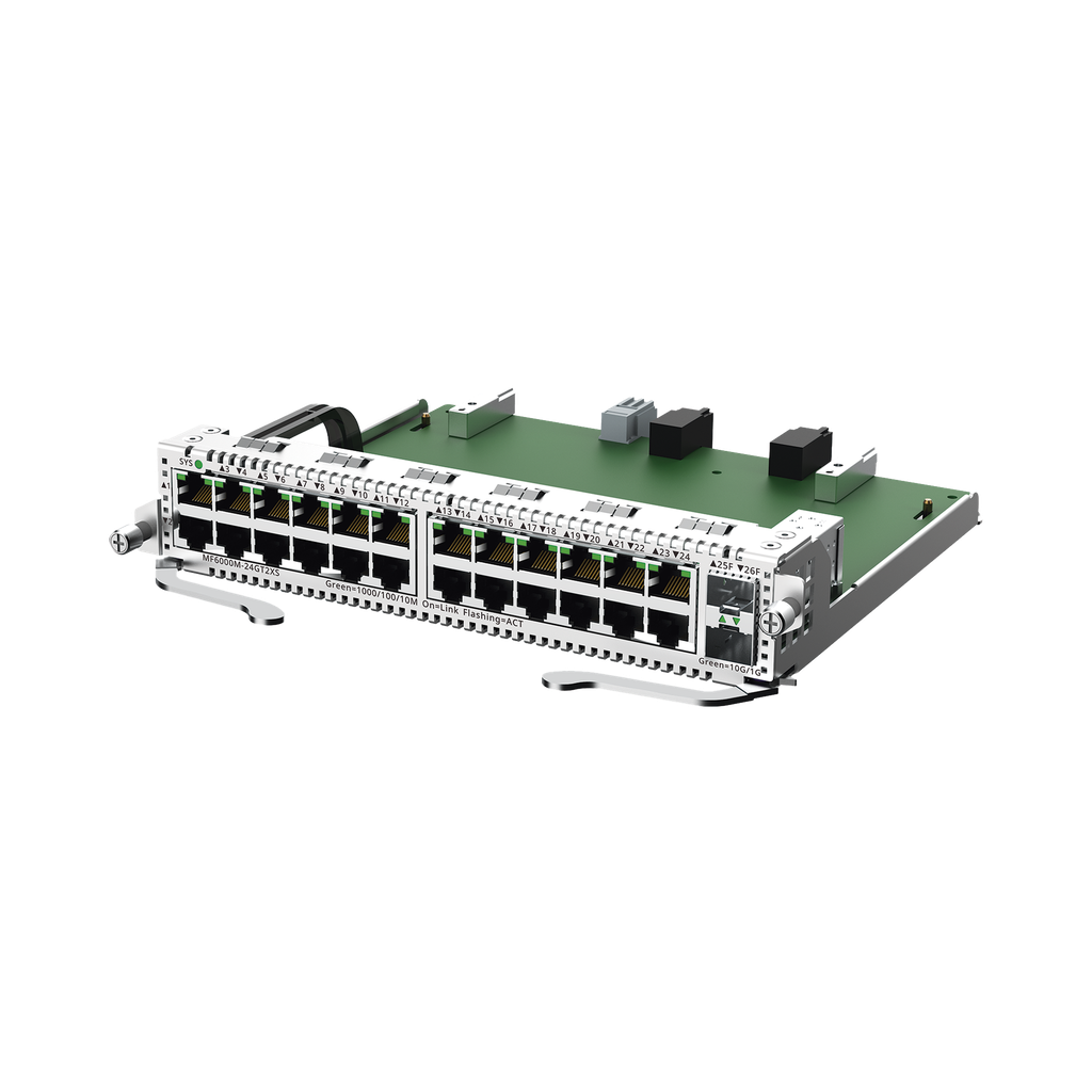 e-Lighten Tarjeta Modular para OLT modelo RG-NBF6002M, 24 puertos Ethernet de 1G, 2 puertos SFP+ de 10G