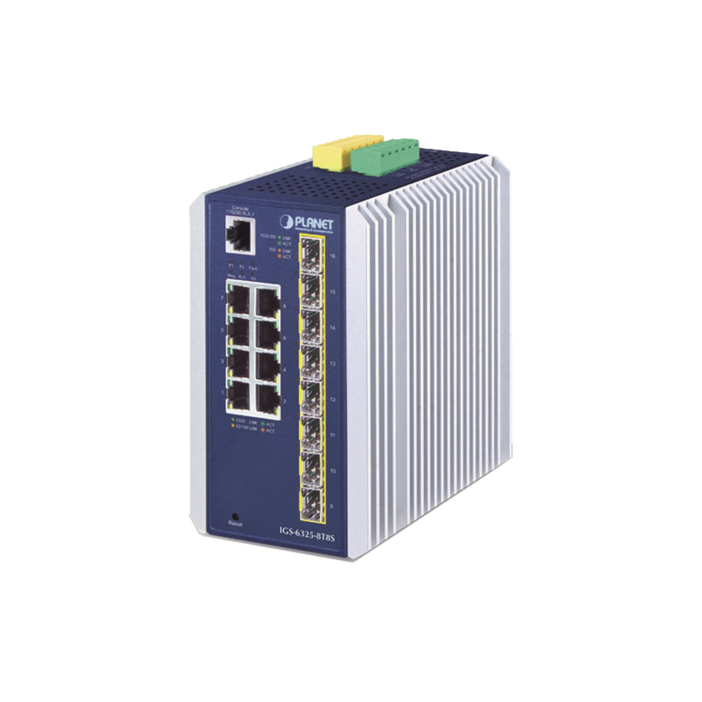 [IGS-6325-8T8S] Switch Industrial Administrable Capa 3, 8 Puertos Etherrnet 10/100/1000T, 8 Puertos SFP de 1G/ 2.5G