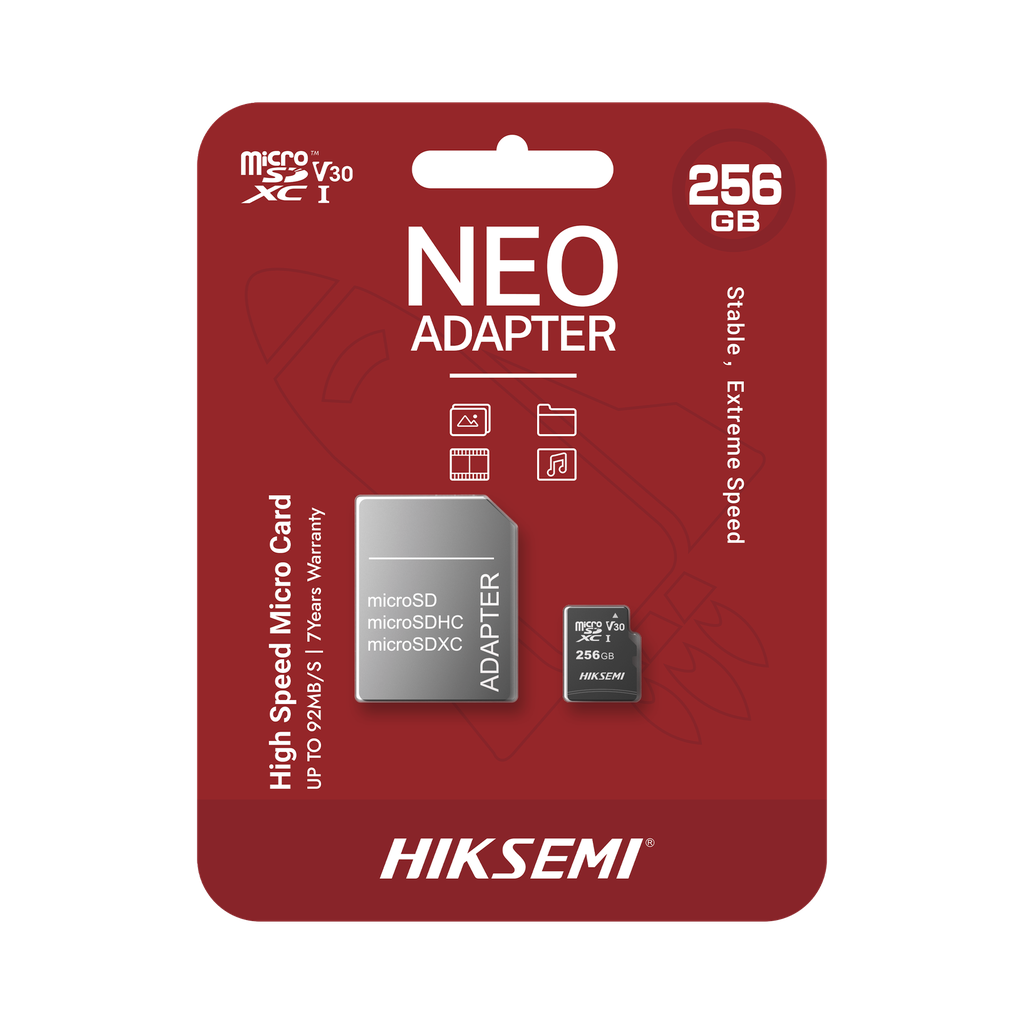 [HS-TF-C1/256G/NEO/A] Memoria microSD con Adaptador Ideal para Celular o Tablet / 256 GB / Multipropósito