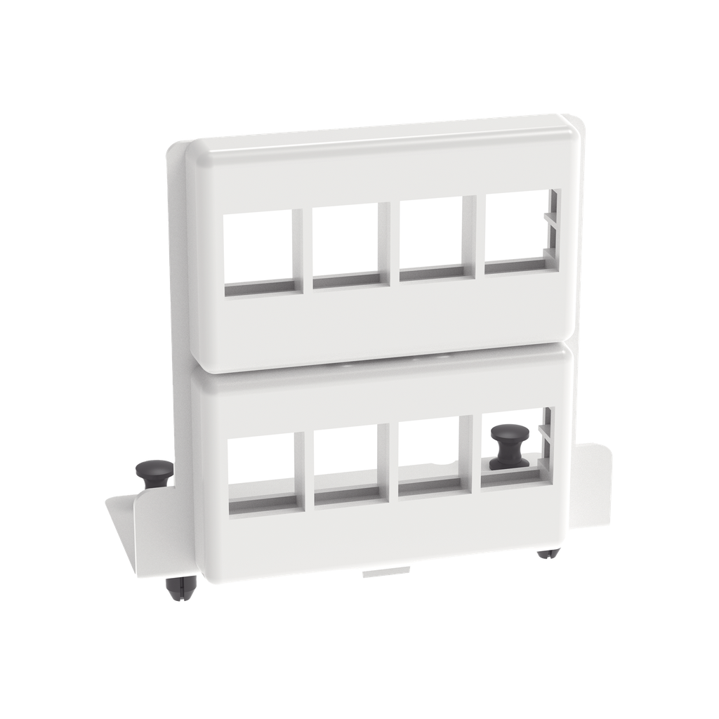 [NKMS8PPB] Patch Panel de 8 Puertos Keystone, Para Uso con Gabinetes Multipropósito, de Instalación a Presión, Color Blanco