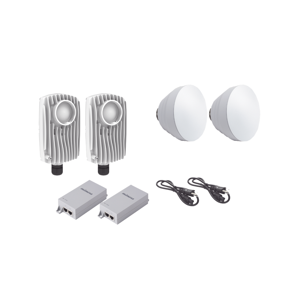 [C6XPTPKIT2] Kit de 2 radios C6X con 2 antenas de (16 dBi), rango de frecuencia extendida (5.1 a 6.4 GHz),  incluye inyector POE, cable de alimentación y 2 FLEXIMOUNT-XL para alineación, distancia de hasta 3 km